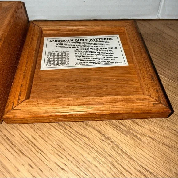 Wooden Jewelry Organizer with Double Wedding Quilt Design - Picture 10 of 14